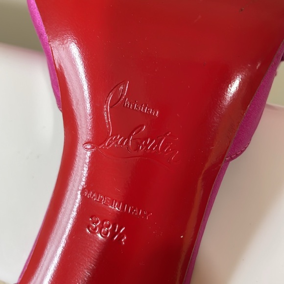 Fuschia Louboutin open toe heels - Picture 7 of 9